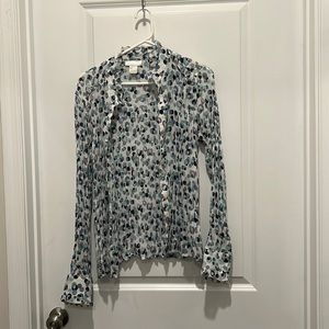 Worthington Sheer Button Up Top Size XL Women’s